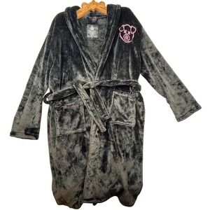 Shane Dawson Robe Black Plush Bathrobe Pink Pig Logo Medium Emo Goth Youtuber